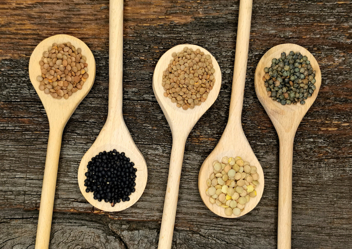 Fünf Sorten Linsen Fünf Sorten Linsen